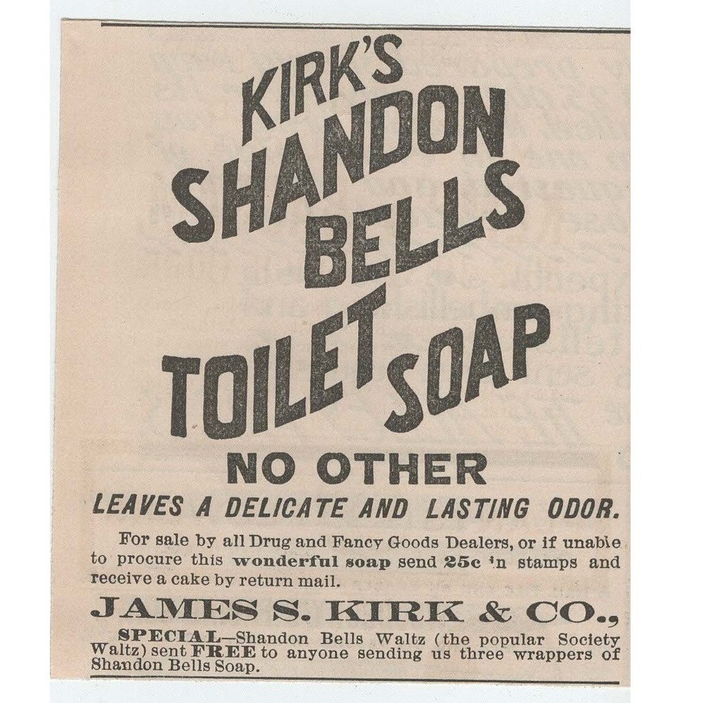 1891 Kirks Shandon Bells Toilet Soap James S Kirk Co Antique Print Ad Victorian - Picture 1 of 1